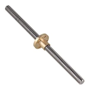 500mm Trapezoidal 4 Start Lead Screw 8mm Thread 2mm Pitch Lead Screw with Copper Nut