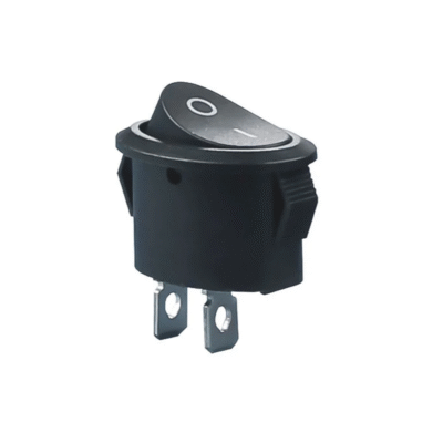 06A 250V AC SPST ON-OFF Black Oval Rocker Switch.
