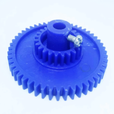 50/24 Teeth Dual Plastic Spur Gear 6mm Shaft (Blue)