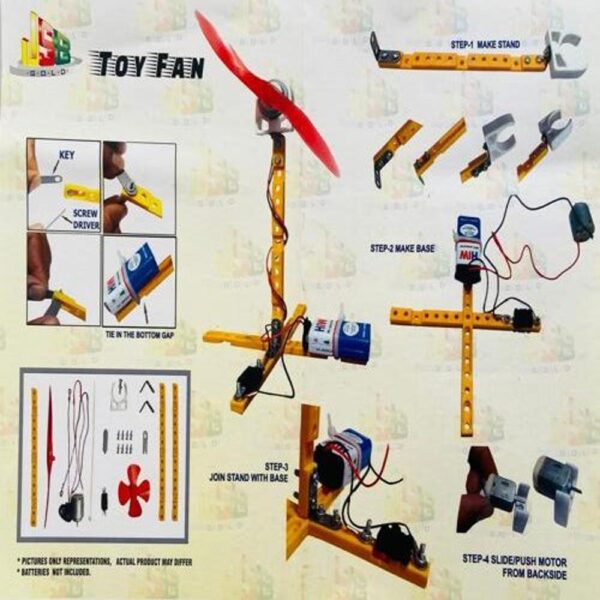 DIY – Toy Fan Electricity Kit – Tested & Verified (Educational projects and learning DIY kit)