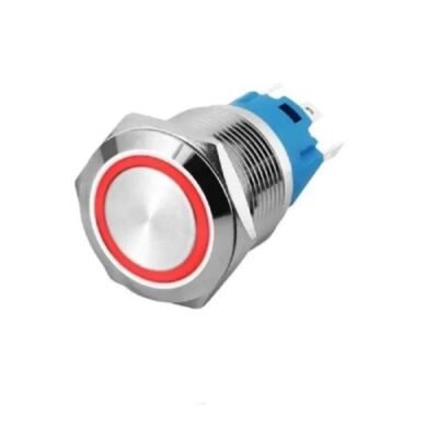 16mm metal push button waterproof LED light self-lock self-reset button