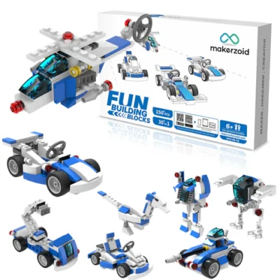 Makerzoid 30-in-1 DIY STEM Fun Building Blocks Set for Kids